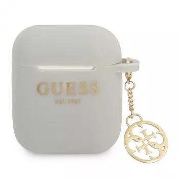 Guess GUA2LSC4EG AirPods 1/2 Case Grey Silicone Pendant 4G Collection