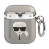 Karl Lagerfeld KLA2UKHGK AirPods 1/2 Case Black Glitter Karl's Head