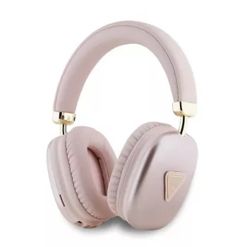 GUESS Metallic Triangle Logo On-Ear Bluetooth Headphones V5.3 Pink