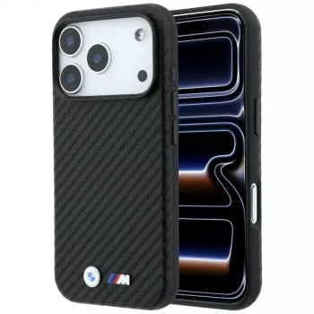 BMW M Carbon Metal Logo MagSafe Case for iPhone 18 Pro Max / 17 Pro Max - Black