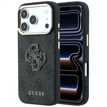 GUESS 4G & Big Resin Logo Case for iPhone 17 Pro Max / 18 Pro Max - Black