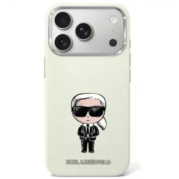 Karl Lagerfeld Smooth Ikonik Sketch MagSafe Case for iPhone 18 Pro / 17 Pro Beige