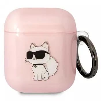 Karl Lagerfeld Ikonik Choupette AirPods 1/2 Case Pink