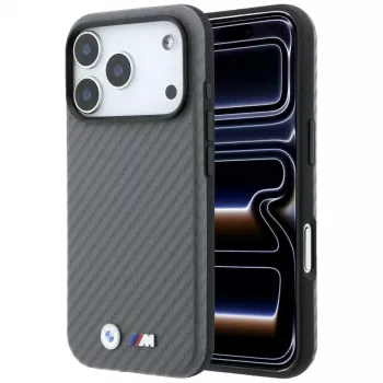 BMW M Carbon Metal Logo MagSafe Case for iPhone 18 Pro Max / 17 Pro Max - Grey