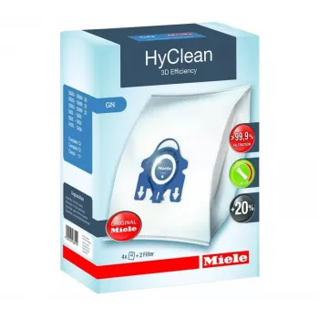 Miele GN HyClean Pure Vacuum Cleaner Bag Pack, 4 Bags + 2 Filters, 99.9% Filtration, for S4000/S5000/S6000/S8000/C1/C2/C3