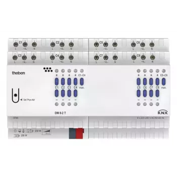THEBEN THE DM 8-2 T KNX Universal Dimmer, 8-Channel, 250 W/VA per Channel, DIN Rail