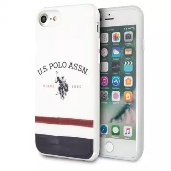 U.S. POLO ASSN. USHCI8PCSTRB iPhone 7/8/SE 2020/SE 2022 Case White Tricolour Pattern Collection