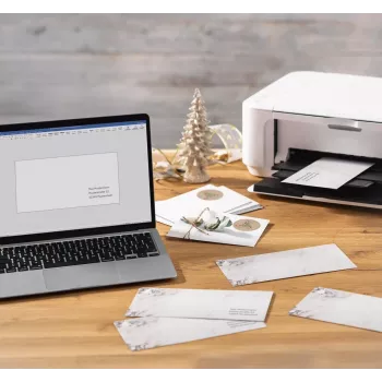 SIGEL 25 Christmas Envelopes Rustic White DL without Window