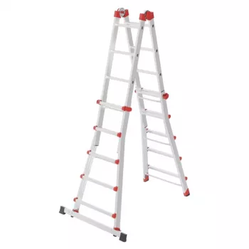 Hailo M80 4x5 Rung Multi-Purpose Combination Ladder, Aluminium, 20 Rungs, 150 kg, EN 131 Professional