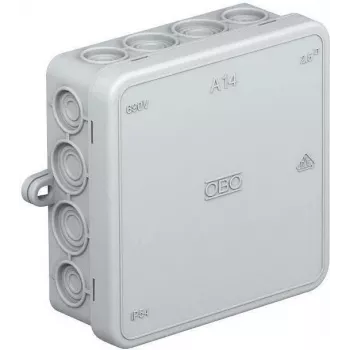 OBO A 14 Junction Box 100x100x38 mm Light Grey RAL 7035 IP55