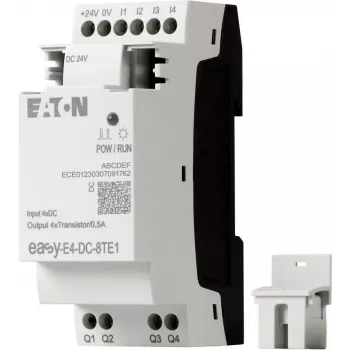 Eaton easyE4 DC 8TE1 Digital I/O Expansion Module, 4DI/4DO, 24V DC, Transistor PNP