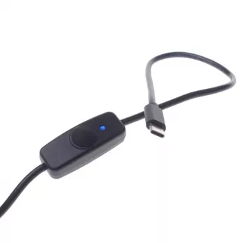 ALLNET USB-C to USB-C USB 3.1 Power/Data Cable with Switch, 1.0 m, Black