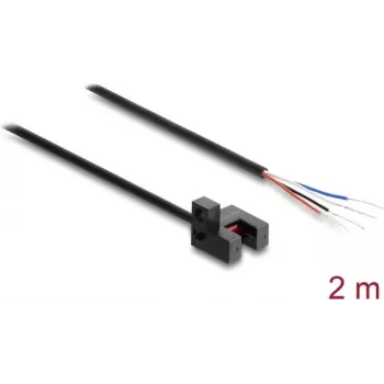 Delock Fork Photoelectric Sensor 5 mm Type R with 4 Open Cable Ends NPN L/D Selectable 2 m
