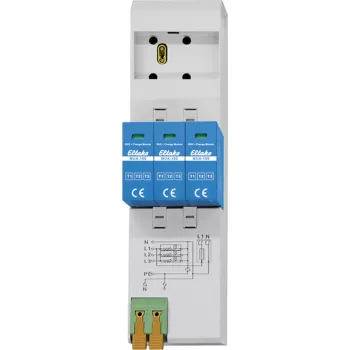 Eltako MUA-100 Modular Surge Arrester Type 1+2+3, 4-Pole, 12.5kA Impulse Current, DIN Rail