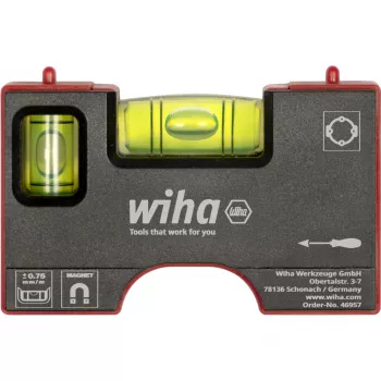 WIHA mini spirit level Pocket 8 cm grey/red with magnet