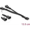 Delock Y-Fan Cable 1 x 4-Pin PWM Socket to 2 x 4-Pin PWM Plug with Braided Sleeve 13.5 cm Black