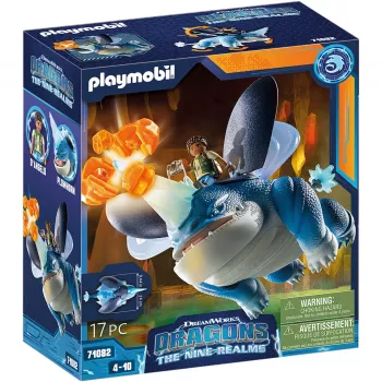 Playmobil 71082 Dragons: The Nine Realms - Plowhorn & D'Angelo with Crystal Rock Blasting Function