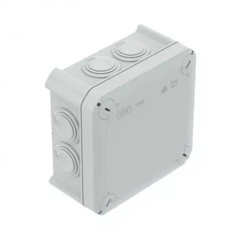 OBO T 60 Cable Junction Box with Entries 114x114x57 PP Light Grey