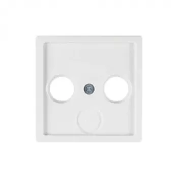 Berker 12036089 Central Plate for 2-Hole and 3-Hole Antenna Sockets, Polar White