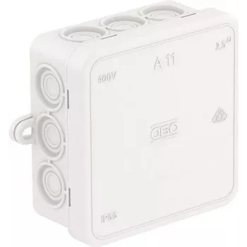 OBO A 11 HF RW Cable Junction Box 85x85x40 mm Halogen-Free Pure White RAL 9010