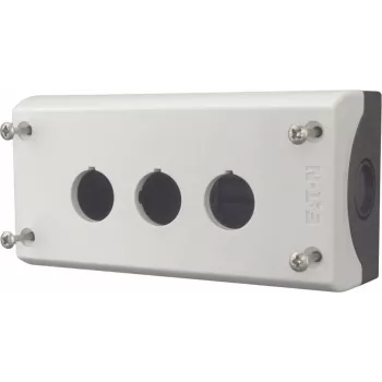 Eaton M22-I3 surface-mounted enclosure, 3 cut-outs, grey RAL 7035, IP66/IP67/IP69K, 80x153x56mm