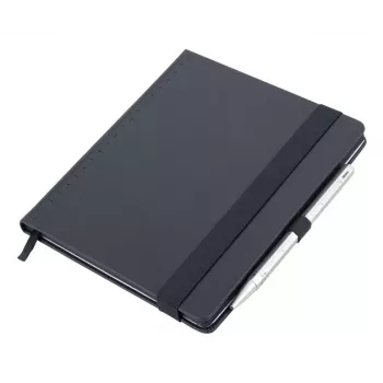 TROIKA BLACK SLIMPAD A5 Notepad with Silver Pen