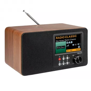 Albrecht DR 863 DAB+ FM Digital Radio with Bluetooth, Wooden Case, Colour Display, Battery