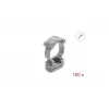 Delock Cable Trunking Holder with Locking Clip, Screwable for 20 mm Cable Protection Conduit, 100 Pieces, Grey