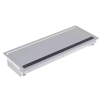 Bachmann CONI Long Built-in Power Strip with 3 Schuko Sockets, Silver Aluminium