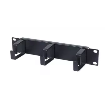 ALLNET ALL-S0002263 10-Inch Cable Management Panel, 1U, Metal with 3 Loops, Black
