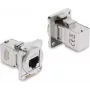 Delock D-Type Module RJ45 Socket to Socket 90° Angled Cat.6A Silver