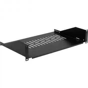 EFB ELEKTRONIK 19 inch 2U Fixed Rack Shelf, 300 mm Deep, 22 kg Load, Deep Black RAL 9005