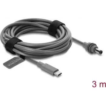 Delock USB Type-C™ to DC 5.5 x 2.1 mm power cable for Starlink Mini, 3 m, grey