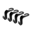 LogiLink AA0165 Car Seat Back Hook, 4pcs Set, Black, Universal Headrest Organizer, 8kg Load per Hook, Tool-free Clip-on, ABS Plastic