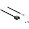 Delock Fork Light Barrier 5 mm Slot U-Type with 4 Open Cable Ends PNP Light/Dark Switchable 2 m