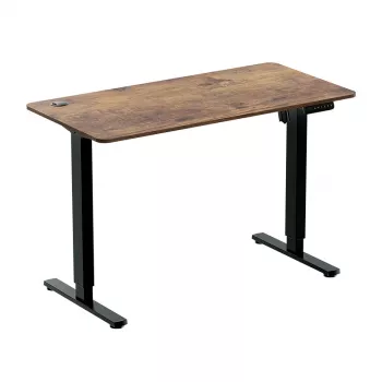LOGILINK EO0057 Electric Sit-Stand Desk, 120x60 cm, Single Motor, Brown Tabletop, 70 kg Load