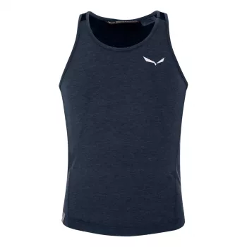 Salewa Agner Hybrid Tank Sleeveless Children's Baselayer Top - Navy Blazer Melange 104-116 cm