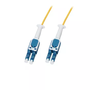 LogiLink Uniboot Push-Pull LC-LC OS2 Singlemode Fibre Optic Patch Cable, 0.5 m, LSZH, Yellow
