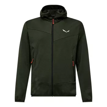 Salewa Puez Altavia PL HD Jacket Men's Hooded Fleece - Dark Olive, Size M