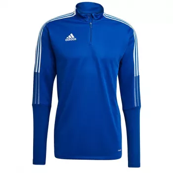 adidas Tiro 21 Training Shirt Men's Team Royal Blue/White Long-Sleeve Quarter-Zip Sweatshirt XL