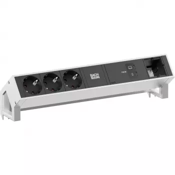 Bachmann DESK2 3x CEE7/3 1x USB-C 100W 1x CM 0.2m INOX