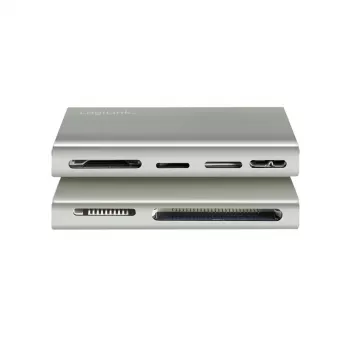 LogiLink USB 3.2 Gen1 5-in-1 Card Reader, Metal Housing, Silver