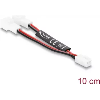 Delock Y-Splitter Fan Cable 1x 2-Pin Socket to 2x 2-Pin Plugs 10 cm