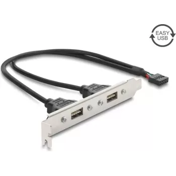 Delock USB 2.0 Slot Bracket with 2 x EASY-USB Type-A Ports
