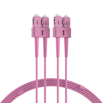 EFB Elektronik O0318.1-1.2 SC duplex OM4 multimode fibre optic patch cable, 1m, Violet, LSZH