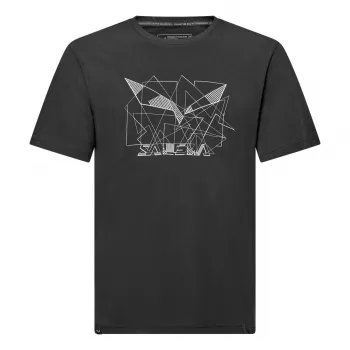 Salewa Men's Eagle Geometric T-Shirt Black Out - Size L