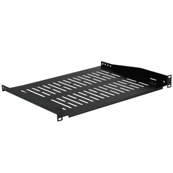 EFB Elektronik 19 inch 1U fixed rack shelf, 350 mm deep, 10 kg load, Black RAL 9005
