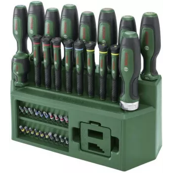 BOSCH Mixed Screwdriver Set 39-Piece with Stand, Green/Black
