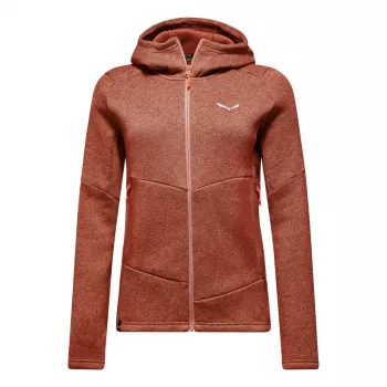 Salewa Puez Rocca PL Hooded Jacket Women Etruscan Red Size S