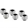 Thermal Grizzly DeltaMate Compression Fitting, Brass - Bright Nickel, HT14, 6-Pack
